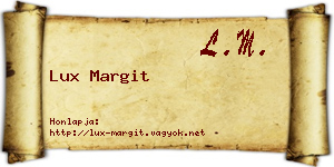 Lux Margit névjegykártya